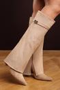 Camel Keira Fold Over Shark Block Heel Point Toe Boots, Image 3 of 3