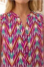 Cerise Sleeveless V-Neck Floral Button Detail Top, Image 4 of 4