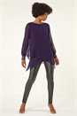 Purple Sparkly Detail Layered Top, Image 2 of 5