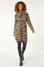 Tan Zebra Print Jacquard Knit Dress, Image 2 of 7