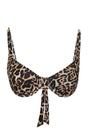 Multi WOVCOR Multi Leopard Print Padded Bikini Top, Image 2 of 5