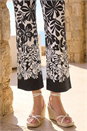Black Print Seam Stretch Trouser , Image 4 of 4