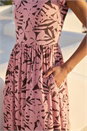 PINK Floral Print Stretch Midi Dress, Image 4 of 4