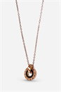 Rose Gold Stainless Steel Chunky Hoop Pendant Necklace, Image 1 of 4