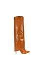 Tan XY LONDON Tan 'Shauna' Foldover Knee High Boots With Stiletto Heel, Image 1 of 6