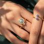 Gold Evil Eye Fidget Spinner Friendship Sterling Silver Ring, Image 3 of 4