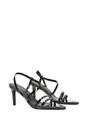 Black XY LONDON Black 'Theodora' Strappy Pointed Toe Stiletto Heel Sandal Shoes, Image 3 of 5