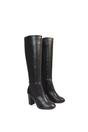Black XY LONDON Black 'Jen' Knee High Block Heeled Boots With Zip Fastening, Image 3 of 6