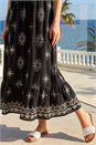 Black Broderie Shirred Maxi Dress, Image 4 of 4