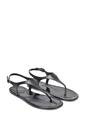 Black XY LONDON Black 'Kaylee' Jelly T-Bar Strappy Flat Jelly Sandals With Toe Post, Image 4 of 5