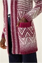 Red Jacquard Knit Cardigan, Image 5 of 5