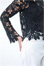 Black Crochet Knit Jumper, Image 5 of 5