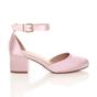 Light Pink AJVANI Light Pink Mid Block Heel Ankle Strap 2 Part Heels, Image 2 of 6