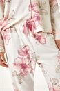 Ivory  Floral Print Revere Pyjama Set, Image 5 of 8