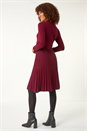 Wine Zip Detail Knitted Dress, Image 3 of 5