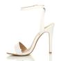 White AJVANI White High Heel Ankle Strap Barely There Sandals, Image 3 of 6
