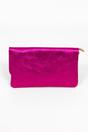 Pink Sarta Pink Metallic Italian Leather Clutch Bag, Image 1 of 3
