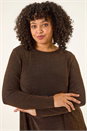 Bronze Curve Glitter Chiffon Hem Tunic Top, Image 4 of 5