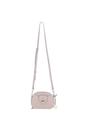 Beige Real Leather Compact Crossbody Bag with Adjustable Strap, Image 2 of 4