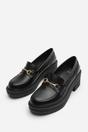 Black Jennifer Chunky Loafers With Metallic Accent, Image 3 of 5