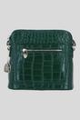 Green Genuine Leather Crossbody Bag with Adjustable Strap, Image 1 of 5