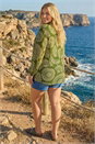 Khaki Curve Abstract Print Woven Shirt, Image 3 of 4