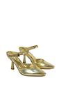 Gold XY LONDON Gold 'Daisy-May' High Heel Mules With Pointed Toe, Image 5 of 6