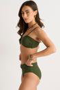 Green Olive Green Twist Front Bikini Bottom, Image 4 of 4