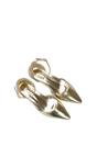 Gold XY LONDON Gold 'Jenny' Low Heel Flat Pointed Toe Ankle Strap Court Shoes, Image 6 of 6