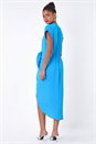 Blue Dusk Wrap Tie Detail Wrap Dress, Image 3 of 5