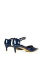 Navy XY LONDON Navy 'Kacey' Low Heel Court Shoes With Slingbacks, Image 5 of 6