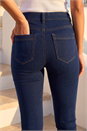 Indigo Elastic Waist 31" Denim Stretch Jegging, Image 4 of 4