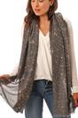 Dark Grey Rose Gold Speckle Lightweight Foil Scarf, Image 1 of 1