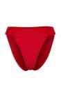 Red WOVCOR Red Textured Regular Waist Bikini Bottom with Minimal High Leg Fit, Image 2 of 4