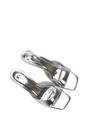 Silver XY LONDON Silver 'Jane' Square Toe Kitten Heel Slip On Heeled Sandal Mules, Image 6 of 6