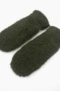 Khaki Borg Fleece Winter Mittens, Image 4 of 4