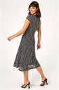 Black Glitter Stretch Lace Midi Dress, Image 2 of 5