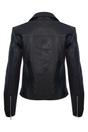 Black Womens Leather Biker Jacket - Riga, Image 3 of 4