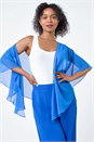 Blue Petite Chiffon Drape Cover Up, Image 1 of 5
