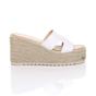 White AJVANI White High Wedge Platform Mule Sandals Espadrilles, Image 2 of 4