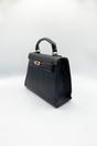 Black Top Handle Satchel Tote Bag, Image 3 of 5