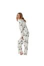 White Giraffe ButtonDown Long Pyjama Set, Image 4 of 5