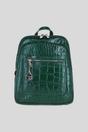Green Real Leather Backpack with Multiple Pockets and Gold-Tone Hardware, Image 1 of 4