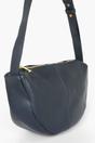 Navy Blue Italian LeatherHalf Moon Crossbody Bag, Image 2 of 3