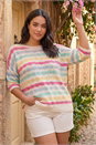 Light Blue  Curve Wave Stripe Jumper, Image 2 of 4