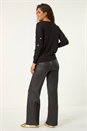 Black Star Glitter Print Knit Jumper, Image 4 of 7