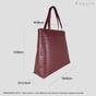 Burgundy Assots London Burgundy 'FREYA' Semi Structured Unlined Embossed Croc Leather Tote Bag, Image 2 of 2