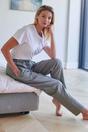 Pale Green "Orkney" Herringbone Brushed Cotton Pyjama Trousers, Image 2 of 2