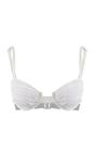 White WOVCOR White Textured Padded Balconette Bikini Top with Underwire Support, Image 1 of 2