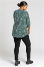 Green Curve Abstract Spot Print Top, Image 2 of 4